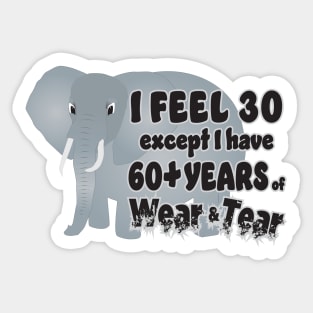 Elephant - I Feel 30 60 Wear Tear Sticker